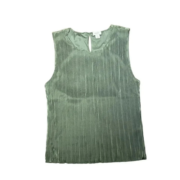 NEW J. Crew Plisse Shell Sleeveless Top Blouse & Slip Skirt Spanish Moss SZ S - Picture 7 of 14